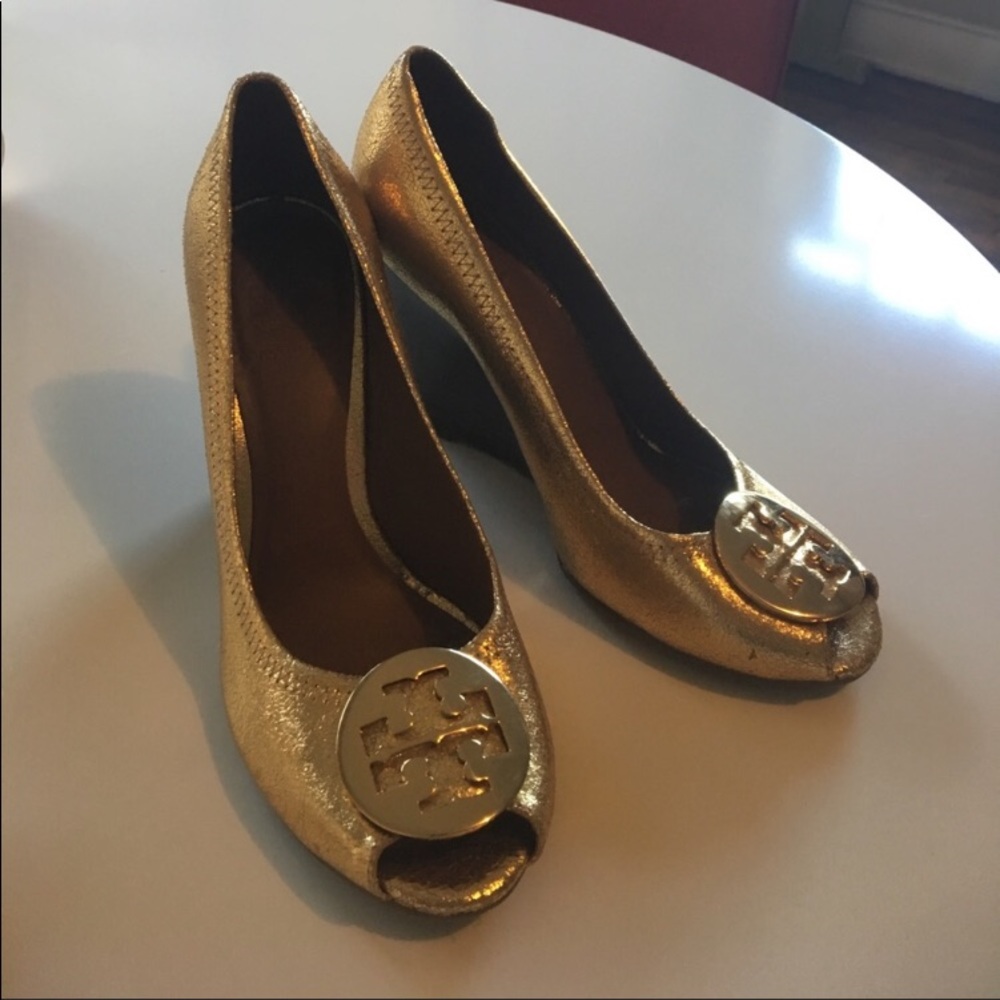 Gold Tory Burch heels